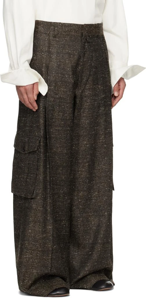 商品Dries Van Noten|Brown & Black Wide Pleated Cargo Pants,价格¥11813,第2张图片详细描述