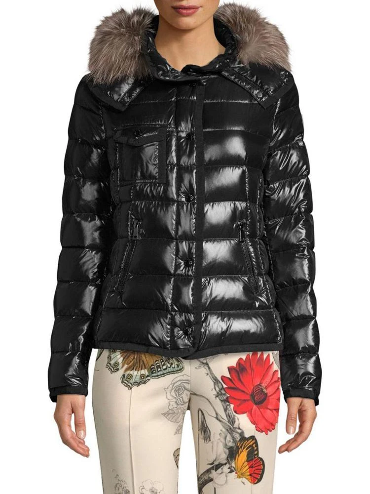 商品Moncler|Armoise Fur-Trim Lacquer Jacket,价格¥13742,第1张图片