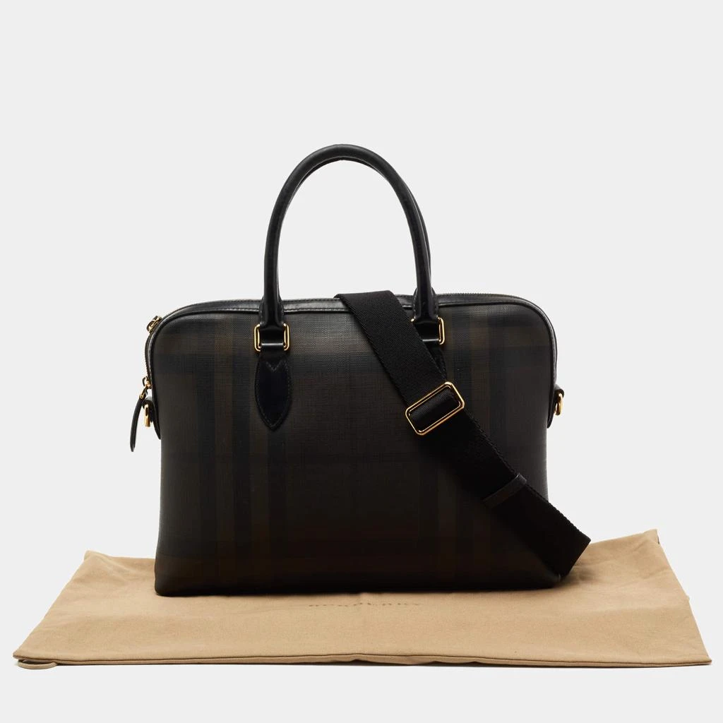 Burberry Brown/Black London Check Coated Canvas And Leather The Barrow Briefcase 商品