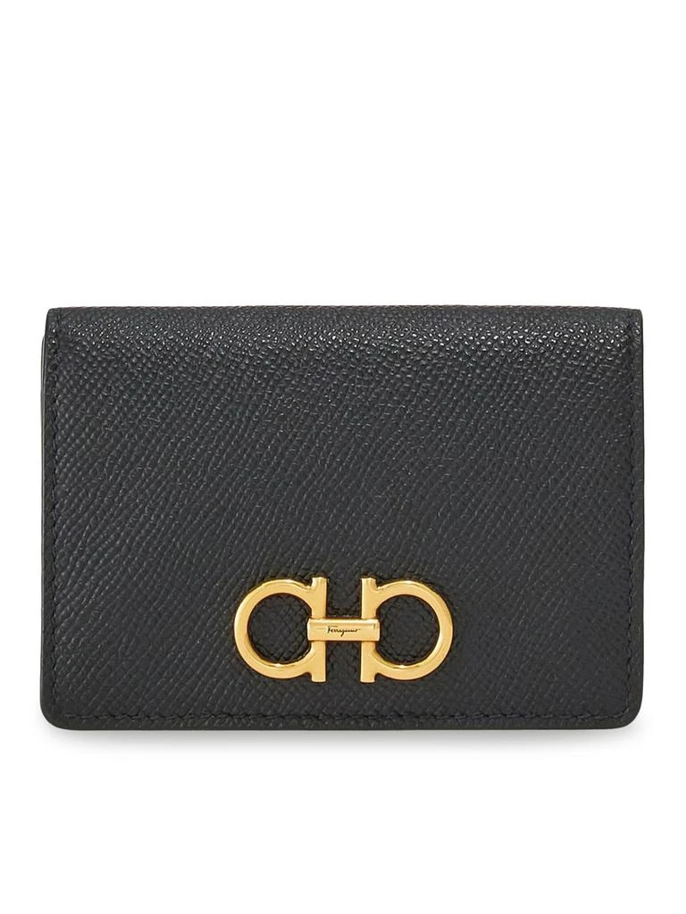 商品Salvatore Ferragamo|Ferragamo Gancini Logo Plaque Cardholder,价格¥1840,第1张图片