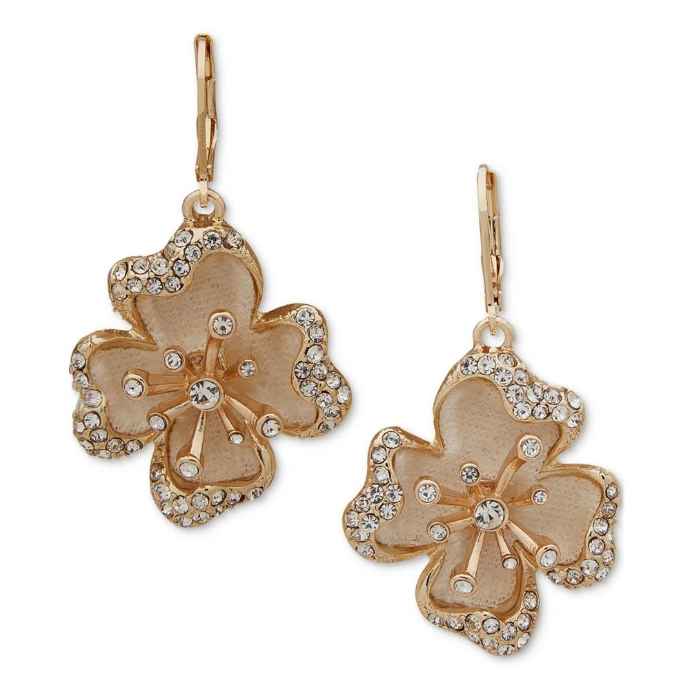 商品Lonna & Lilly|Gold-Tone Pink Crystal Flower Drop Earrings,价格¥123,第1张图片