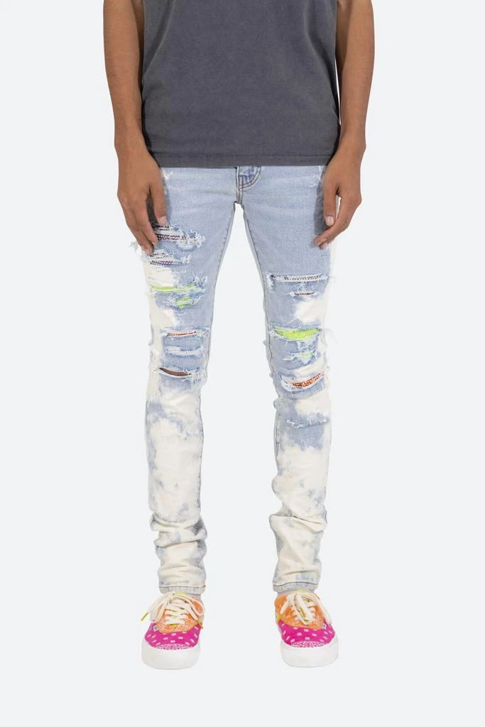 商品MNML|X409 Rhinestone Skinny Denim - Blue,价格¥299,第1张图片