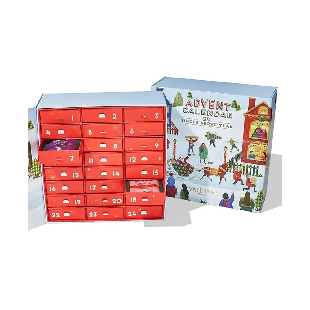 商品Vahdam Teas|Advent Calendar Christmas 24 Varieties Tea Bags Gift Set, 120 Pieces,价格¥447,第1张图片