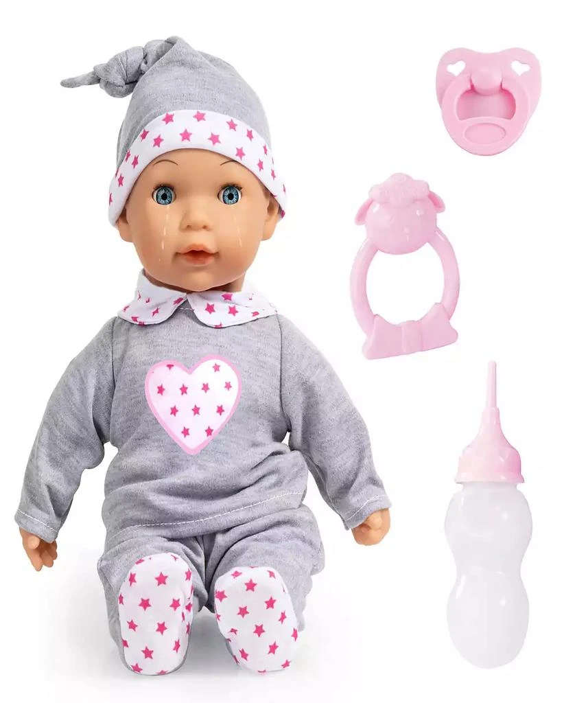 商品Bayer Design|Doll Grey, Pink, Hearts, Interactive Tears Baby,价格¥150,第1张图片