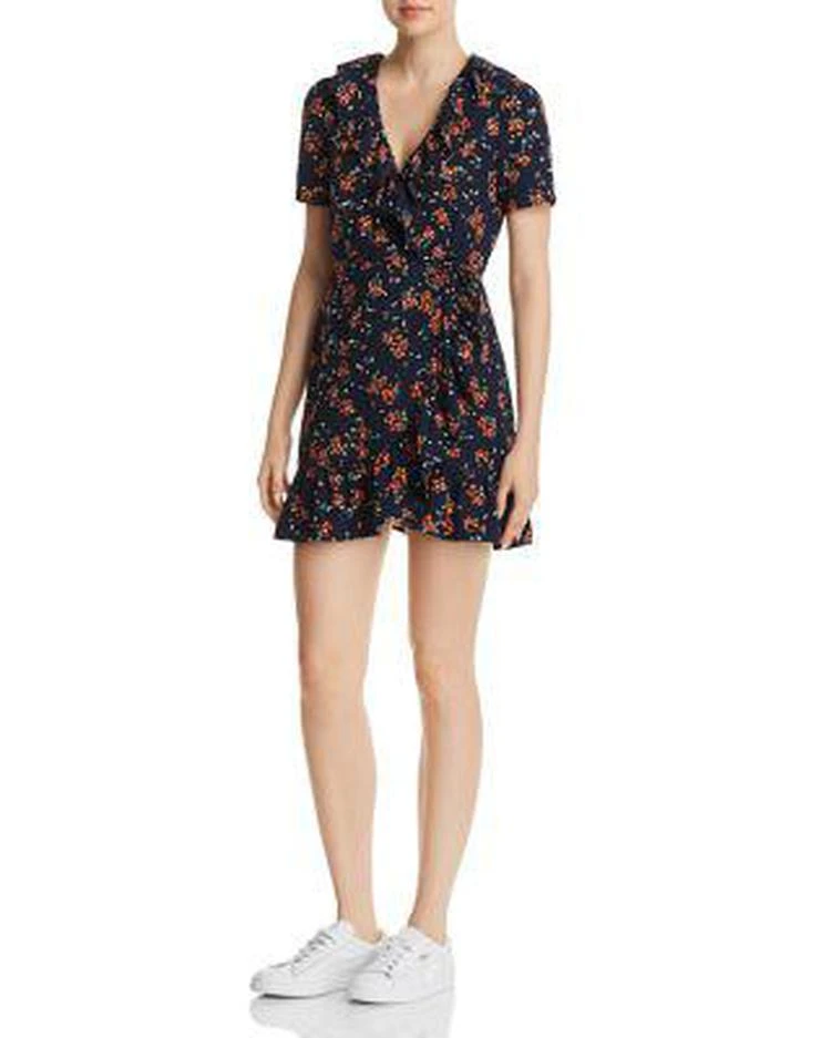 商品Re:Named|Cassandra Floral-Print Mini Wrap Dress,价格¥350,第1张图片