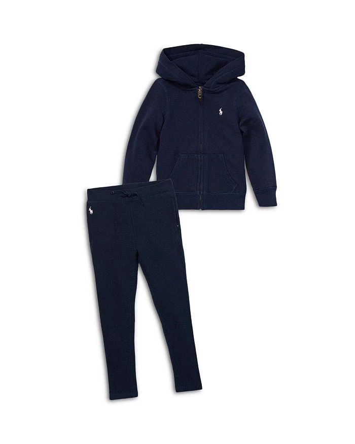 商品Ralph Lauren|Girls' French Terry Zip-Up Hoodie - Little Kid,价格¥452,第5张图片详细描述