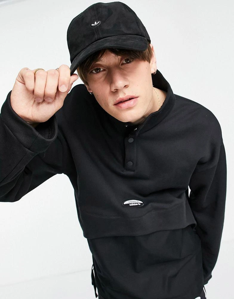 商品Adidas|adidas Originals RYV over head sweatshirt in black with fabric contrast panel,价格¥590,第3张图片详细描述