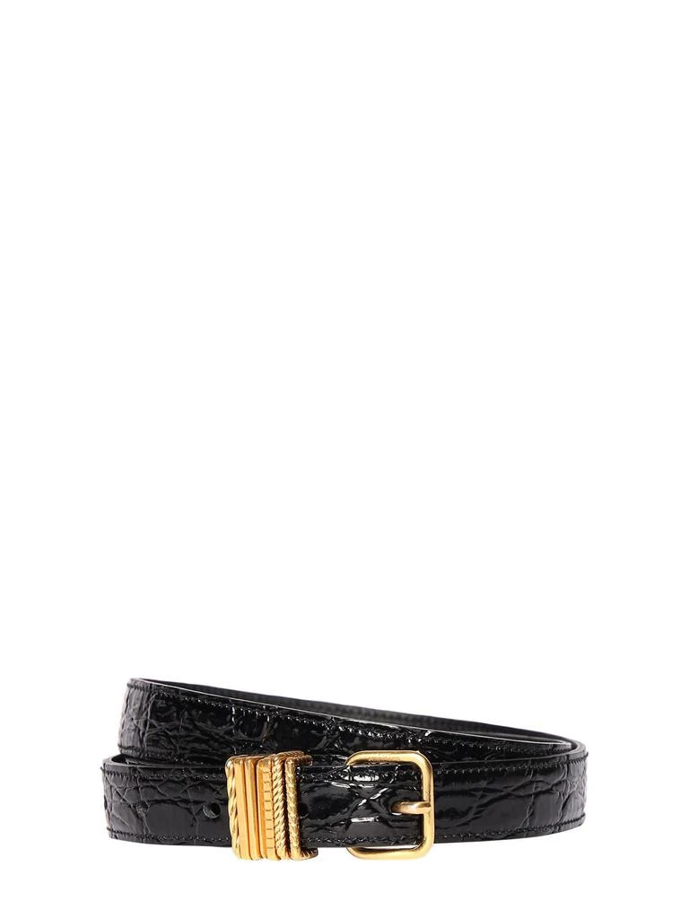 商品Yves Saint Laurent|2cm Hublot Loop Croc Embossed Belt,价格¥4783,第1张图片