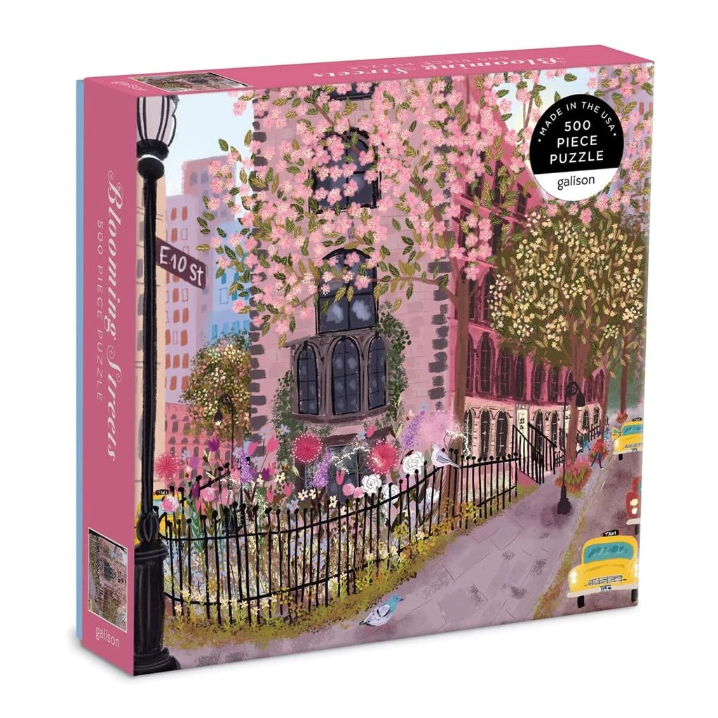 商品Galison|Galison Blooming Streets 500 Piece Puzzle from Galison - Beautifully Illustrated Jigsaw Puzzle of a Local NYC Street, Fun & Challenging, Unique Gift Idea,价格¥128,第1张图片