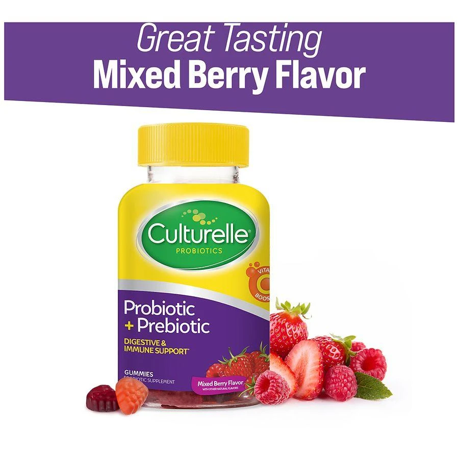 商品Culturelle|Daily Probiotic Gummies for Women & Men, Naturally-Sourced Probiotic + Prebiotic Mixed Berry,价格¥149,第3张图片详细描述