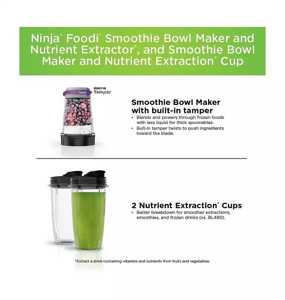 商品Ninja|Foodi® SS101 Smoothie Bowl Maker and Nutrient Extractor,价格¥705,第4张图片详细描述