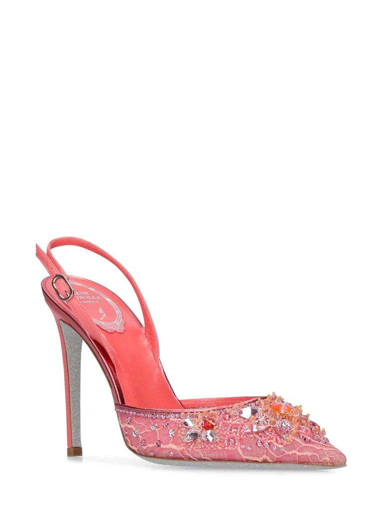 商品Rene Caovilla|105mm Embellished Lace Slingback Pumps,价格¥5368,第2张图片详细描述