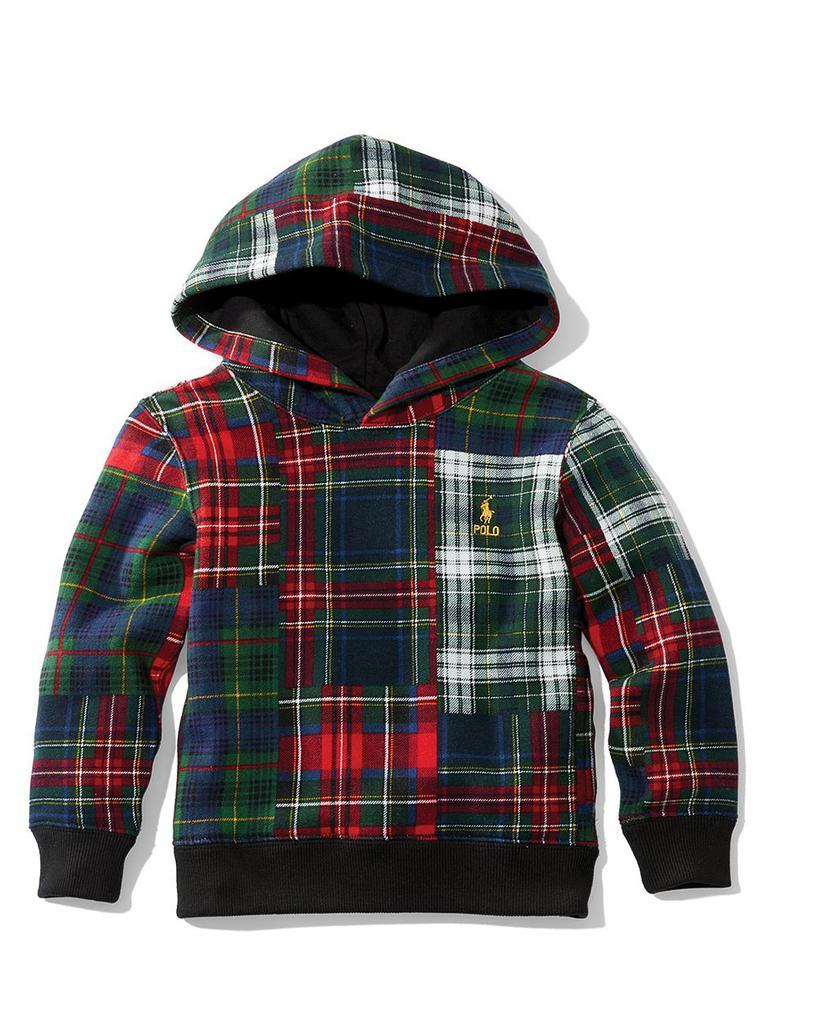 商品Ralph Lauren|Boys' Patchwork Plaid-Print Fleece Hoodie - Little Kid, Big Kid,价格¥464-¥672,第1张图片