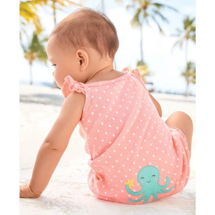 商品Carter's|Dot-Print Octopus Romper, Baby Girls (0-24 months),价格¥36,第5张图片详细描述