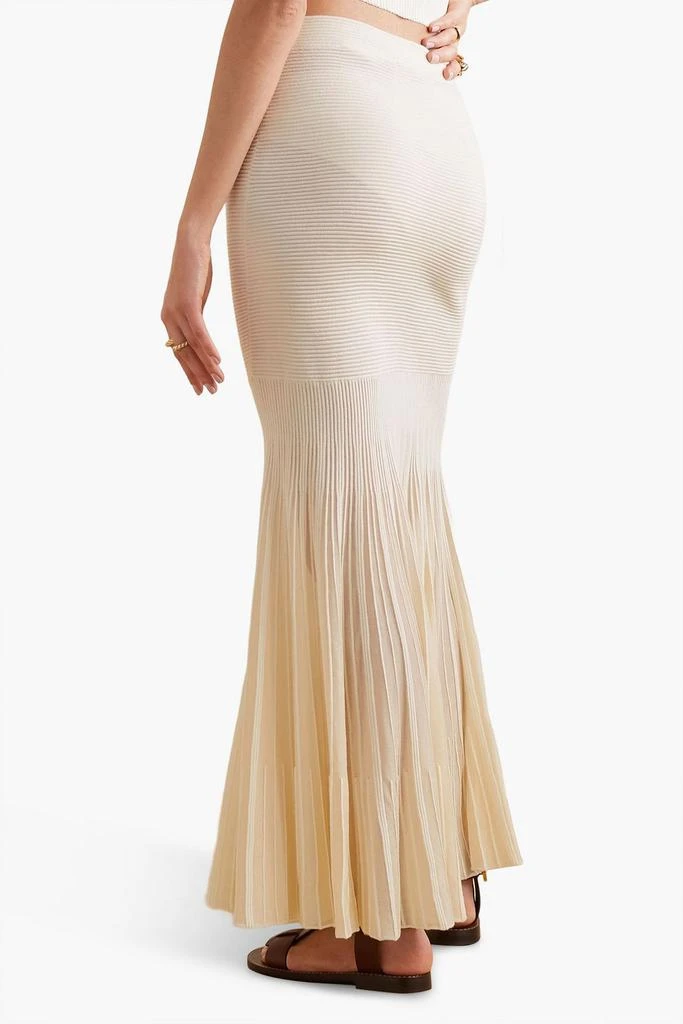 CHLOÉ Pleated ribbed wool and silk-blend maxi skirt 3