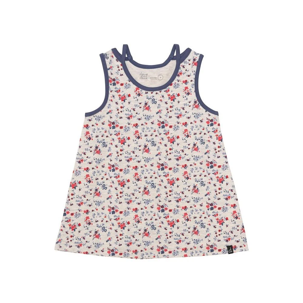 商品Deux par Deux|Girl Organic Cotton Printed Sleeveless Tunic Oatmeal Mix Little Flowers - Toddler|Child,价格¥138,第1张图片