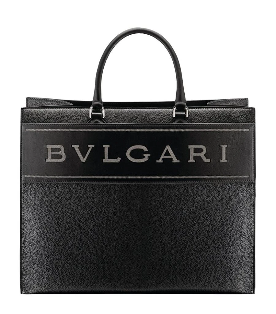 商品BVLGARI|Large Leather Bvlgari Logo Tote Bag,价格¥19622,第1张图片