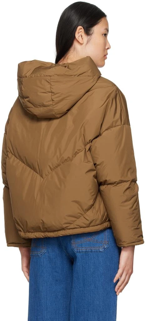 商品Yves Salomon|Brown Hooded Reversible Down Jacket,价格¥2476,第3张图片详细描述