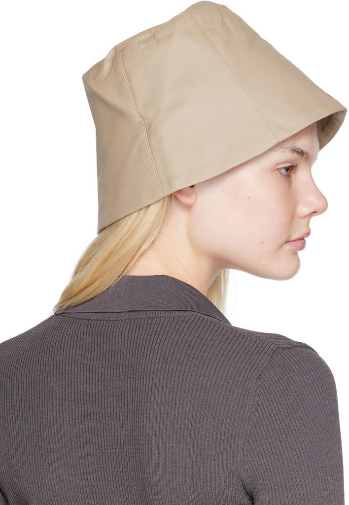 SSENSE Exclusive Beige Faux-Leather Bucket Hat商品第3张图片规格展示