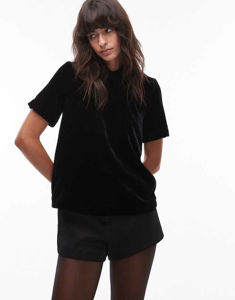 商品& Other Stories|& Other Stories velvet top with collar in black,价格¥792,第1张图片