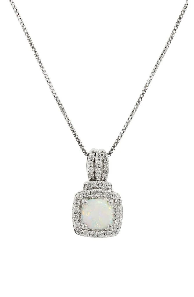 商品Savvy Cie Jewels|CZ Pavé Created Opal Pendant Necklace,价格¥302,第1张图片