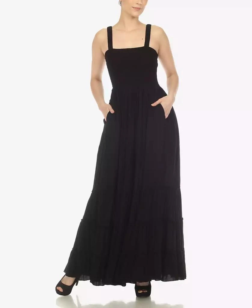 商品White Mark|Women's Smocked Ruffle Maxi Dress,价格¥356,第1张图片