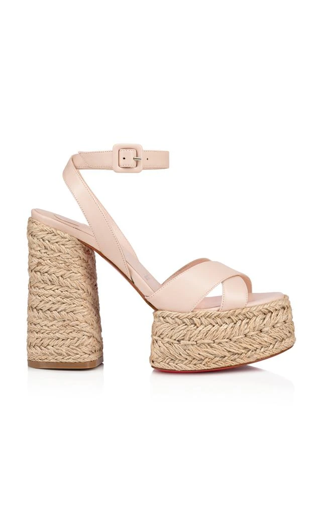 商品Christian Louboutin|Christian Louboutin - Super Mariza 130mm Leather Espadrille Sandals - Neutral - IT 41 - Moda Operandi,价格¥8023,第1张图片