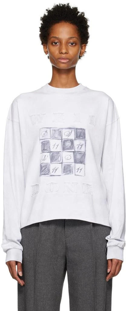 商品We11done|White Washed Applique Long Sleeve T-Shirt,价格¥1296,第1张图片