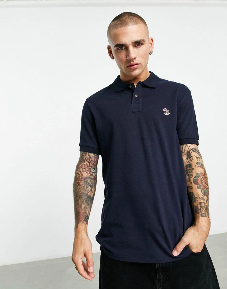 商品Paul Smith|PS Paul Smith regular fit logo short sleeve polo in navy,价格¥837,第1张图片