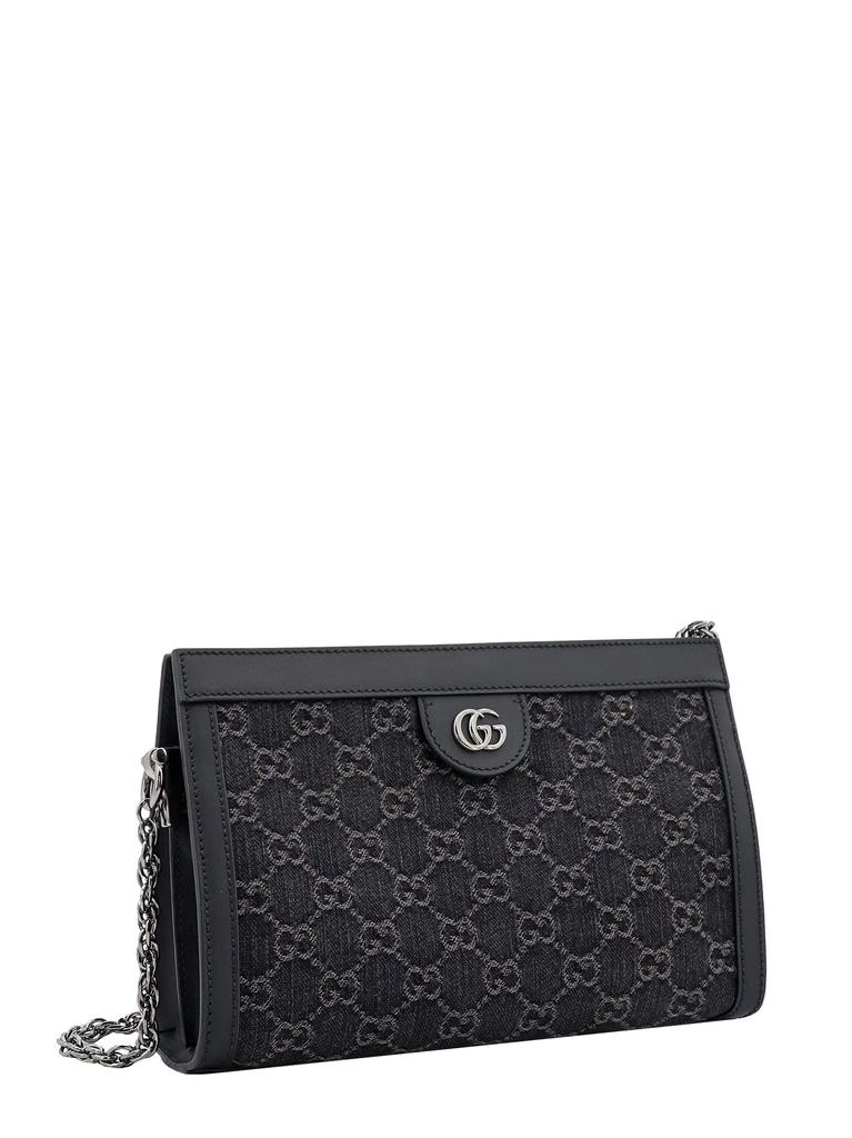 商品Gucci|GG Denim and leather shoulder bag with frontal GG logo,价格¥15199,第3张图片详细描述