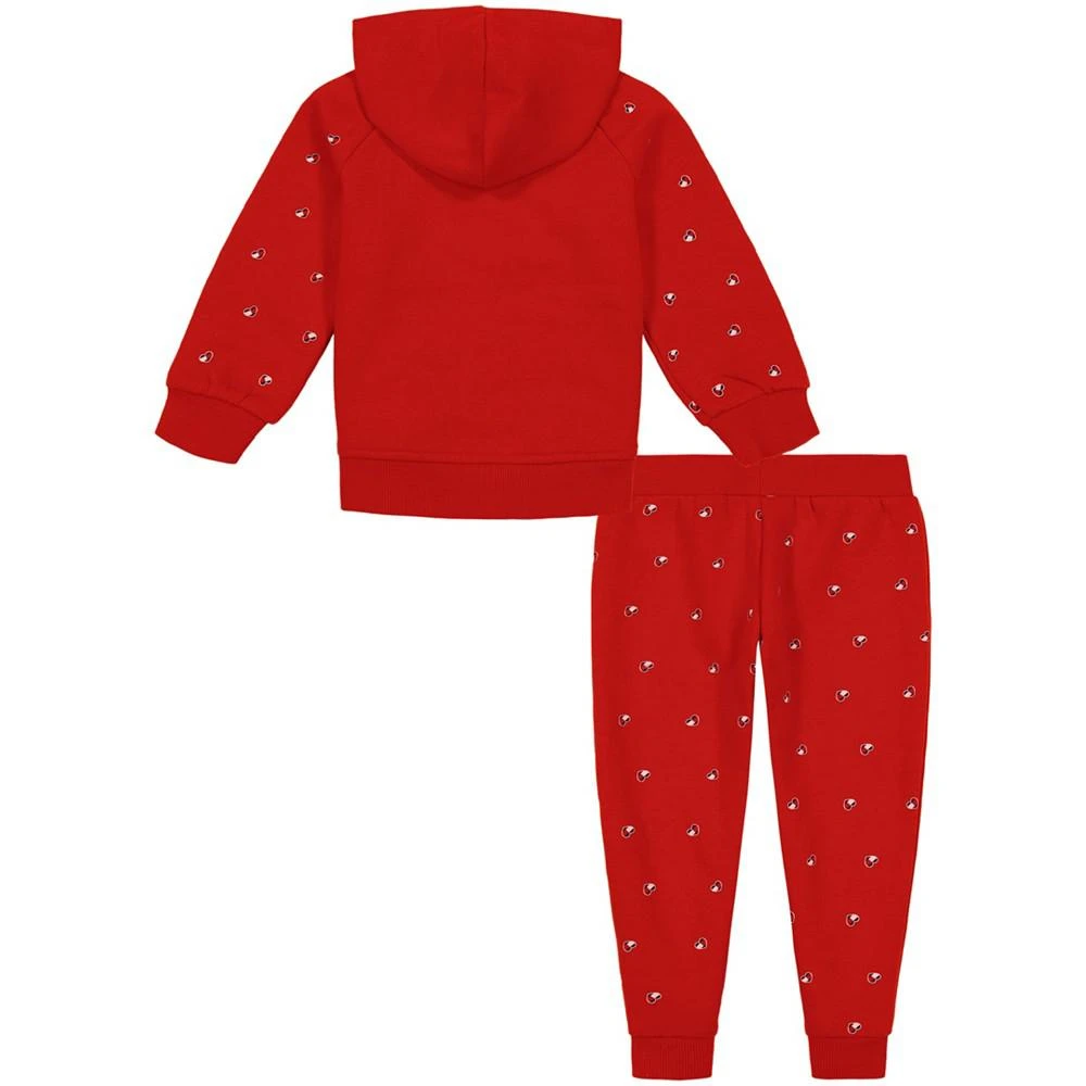 商品Tommy Hilfiger|Toddler Girl Heart Logo Print Fleece Hoodie Sweatsuit, 2 Piece Set,价格¥365,第2张图片详细描述