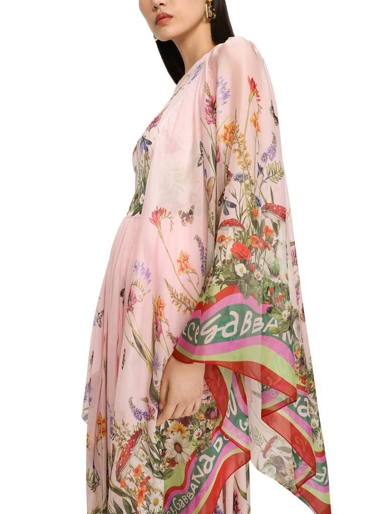 商品Dolce & Gabbana|长款兔子印花雪纺连衣裙,价格¥31080,第3张图片详细描述