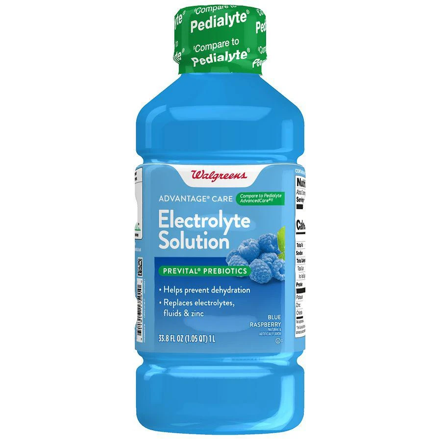 商品Walgreens|Advantage Care Electrolyte Solution with Prevital Prebiotics Blue Raspberry,价格¥54,第1张图片