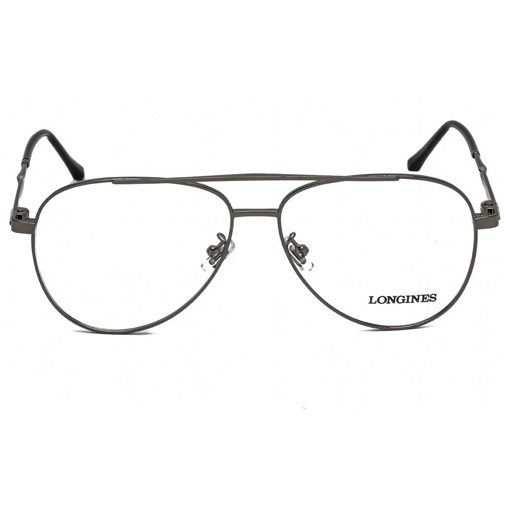 商品Longines|Longines Men's Eyeglasses - Clear Lens Shiny Gunmetal Aviator Frame | LG5003-H 008,价格¥501,第2张图片详细描述