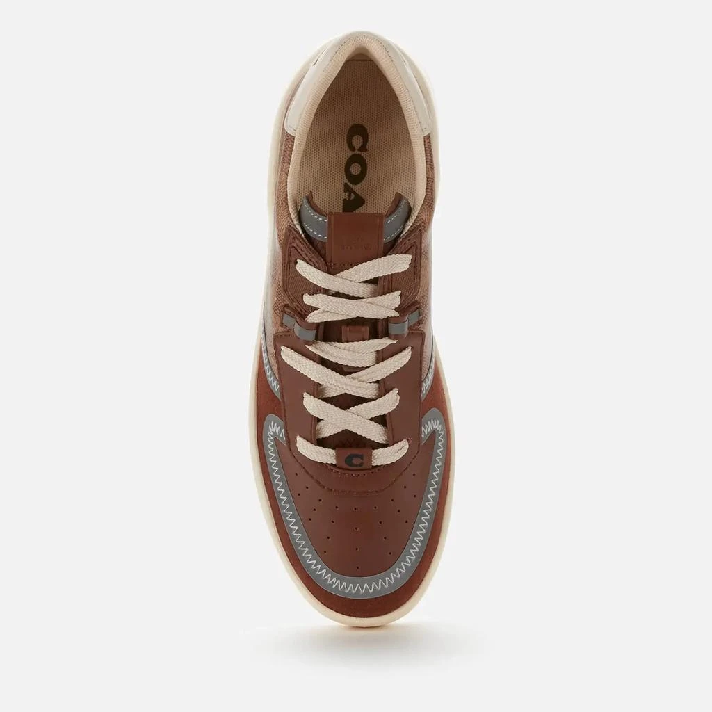 商品Coach|Coach Men's Citysole Signature Print Court Trainers - Khaki/Saddle,价格¥1313,第3张图片详细描述