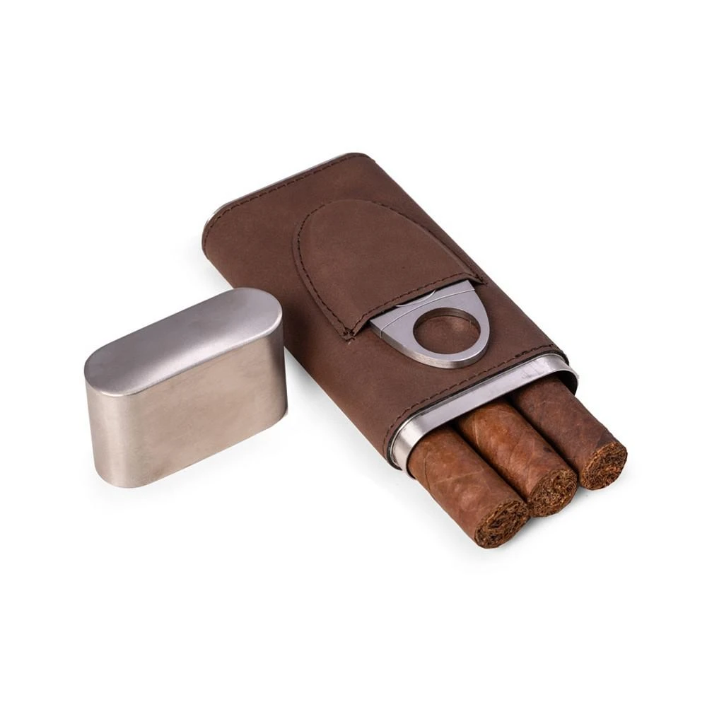 商品Bey-Berk|Leather 3 Cigar Case with Cigar Cutter,价格¥522,第2张图片详细描述