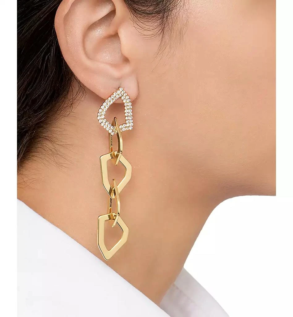 商品ADORNIA|14k Gold-Plated Organic Link Drop Earrings,价格¥210,第3张图片详细描述