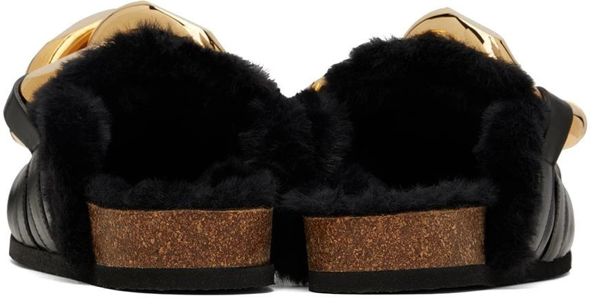 商品JW Anderson|Black Shearling Chain Loafers,价格¥4980,第2张图片详细描述