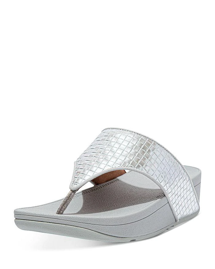 商品FitFlop|Women's Olive Textured Thong Wedge Sandals,价格¥639,第1张图片