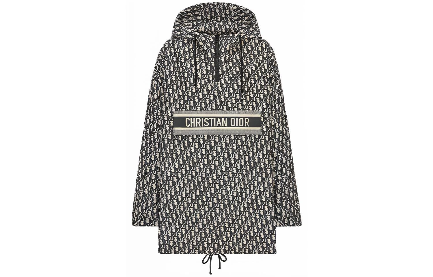商品[国内直发] Dior|迪奥 科技塔夫绸Oblique印花连帽夹克外套 女款 黑色,价格¥26830,第1张图片