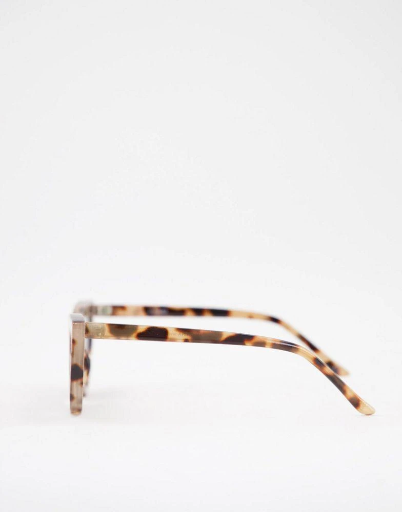 商品ASOS|ASOS DESIGN frame bevelled cat eye sunglasses in milky tort - BROWN,价格¥48,第2张图片详细描述