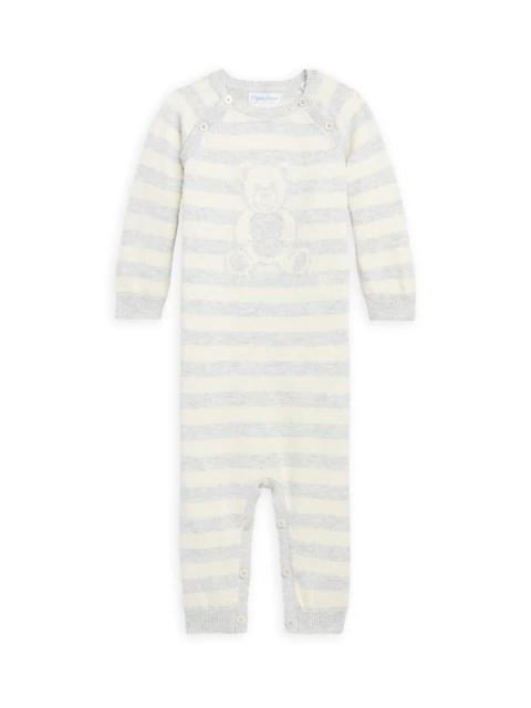 Baby's Striped Cotton Bear Onesie商品第1张图片规格展示