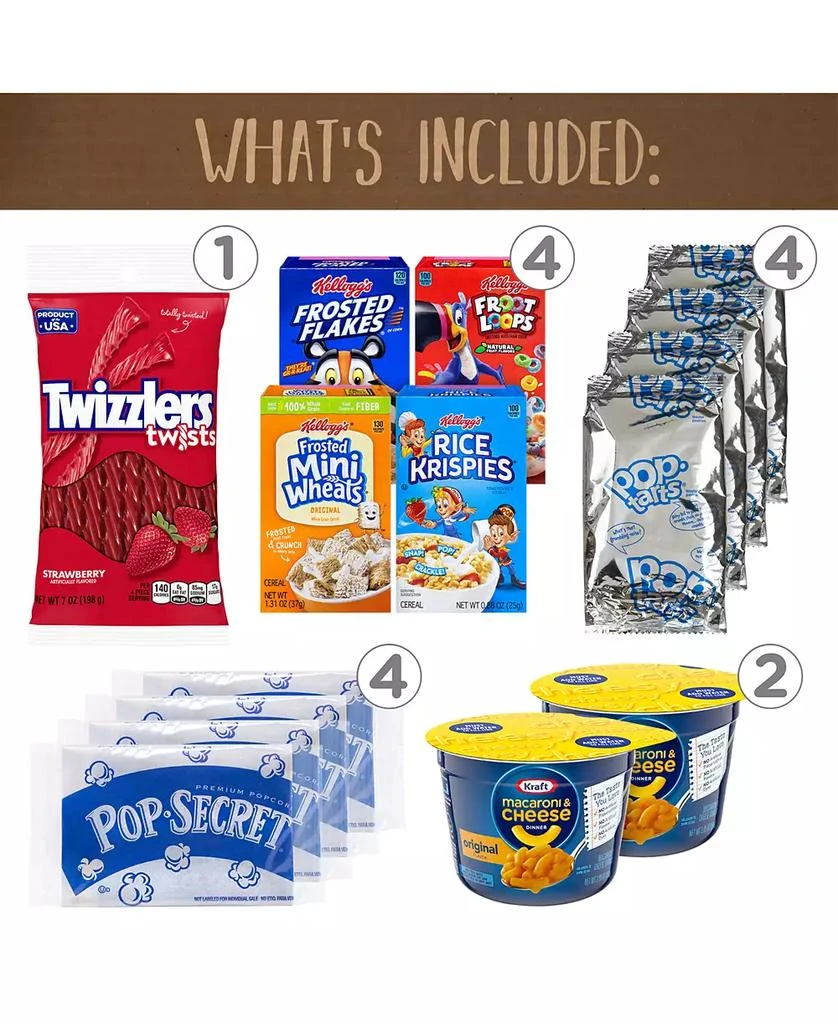 商品SnackBoxPros|54 Piece Dorm Room Survival Snack Box,价格¥495,第2张图片详细描述
