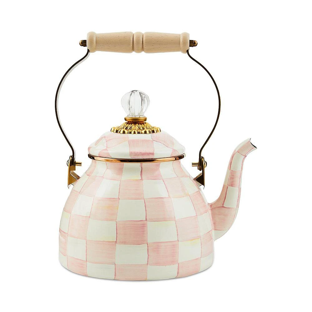 商品MacKenzie-Childs|Rosy Check Enamel Tea Kettle, 2-Qt.,价格¥1196,第1张图片