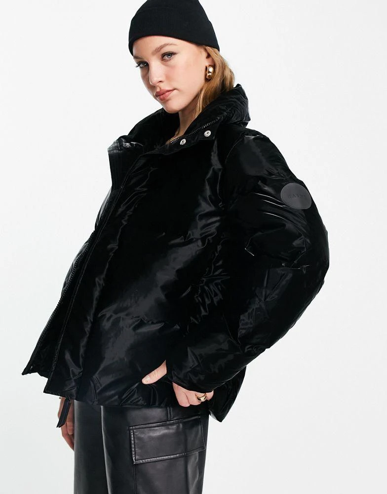 商品RAINS|Rains 1522 boxy puffer winter jacket in velvet black,价格¥1868,第1张图片