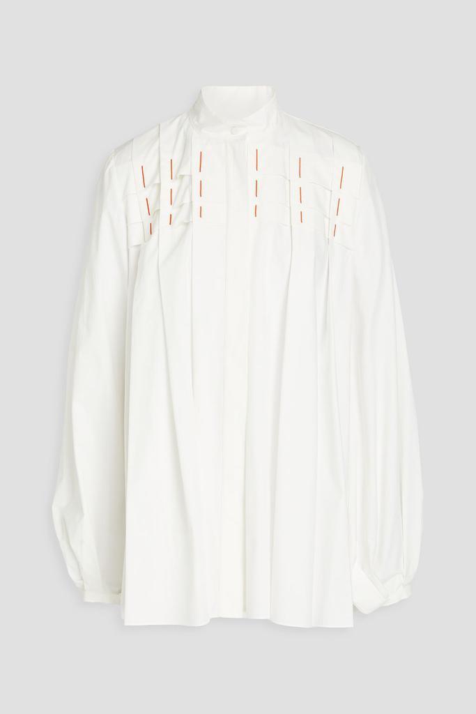 商品ROKSANDA|Pleated embroidered cotton-poplin shirt,价格¥3132,第1张图片