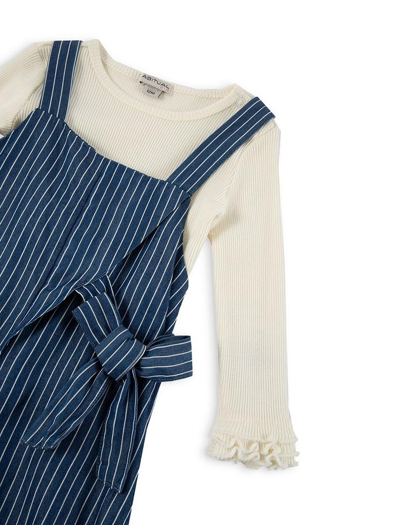 Girls' Samantha Ribbed Top & Pinstriped Jumpsuit Set - Baby商品第3张图片规格展示