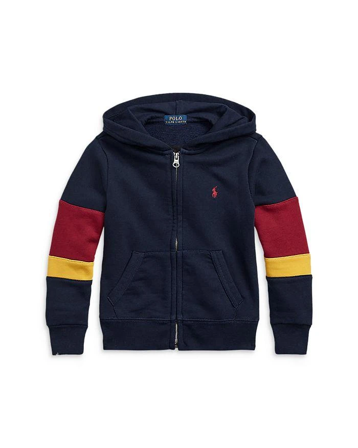 商品Ralph Lauren|Boys' Corduroy Logo Fleece Full Zip Hoodie - Little Kid,价格¥292,第1张图片