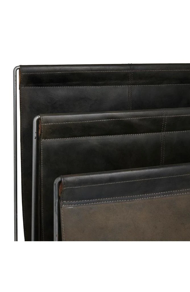 商品SONOMA SAGE HOME|Black Leather 3-Slot Magazine Holder with Metal Stand,价格¥1609,第3张图片详细描述