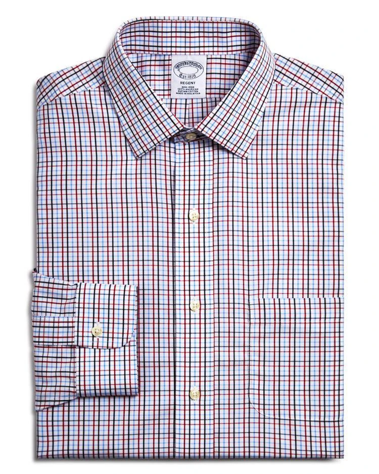 商品Brooks Brothers|Small Windowpane Check Classic Fit Dress Shirt,价格¥613,第1张图片